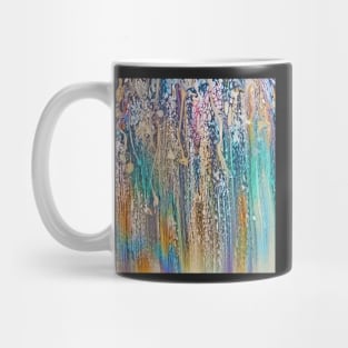 Color Drip Abstract in Teal Pink Beige Mug